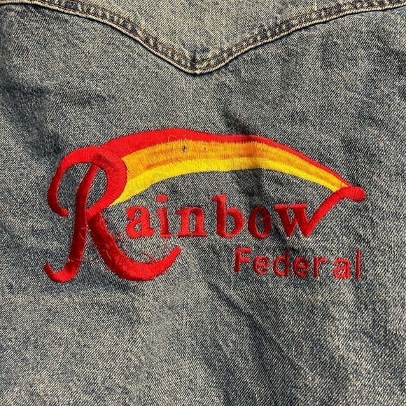 Vintage International Denim Trucker’s Jacket‎ Wool Blend Liner Rainbow Fed  XXL - Picture 5 of 6